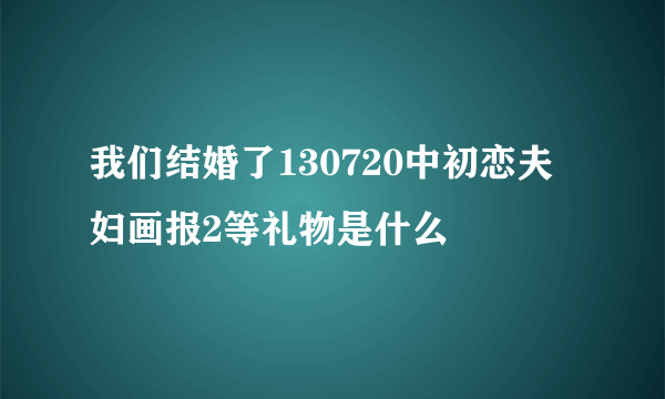 我们结婚了130720中初恋夫妇画报2等礼物是什么