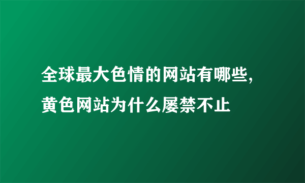 全球最大色情的网站有哪些,黄色网站为什么屡禁不止