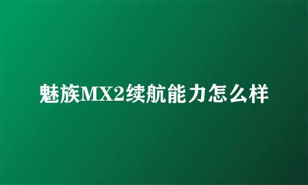 魅族MX2续航能力怎么样