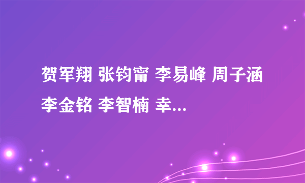 贺军翔 张钧甯 李易峰 周子涵 李金铭 李智楠 幸福最晴天