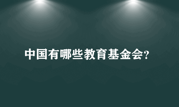 中国有哪些教育基金会？