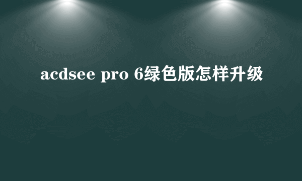 acdsee pro 6绿色版怎样升级