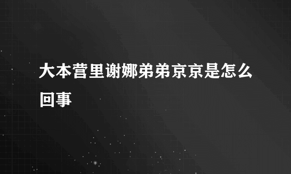 大本营里谢娜弟弟京京是怎么回事