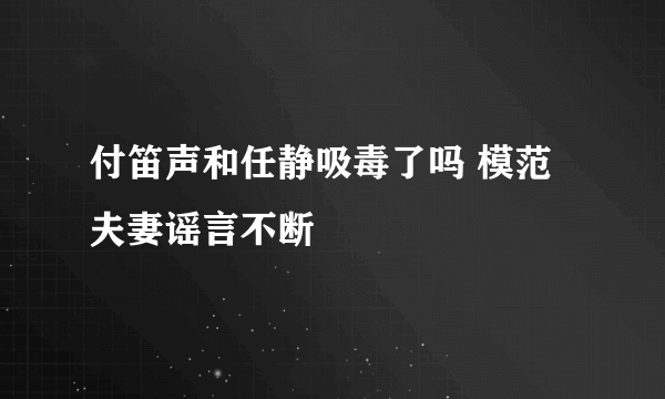 付笛声和任静吸毒了吗 模范夫妻谣言不断