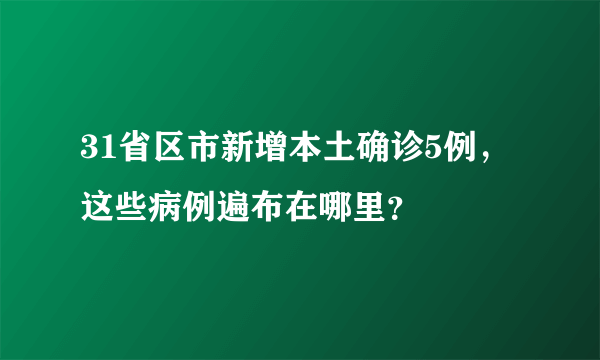 31省区市新增本土确诊5例，这些病例遍布在哪里？