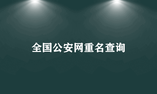 全国公安网重名查询