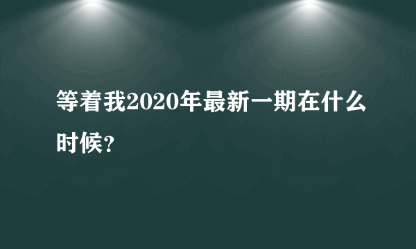 等着我2020年最新一期在什么时候？