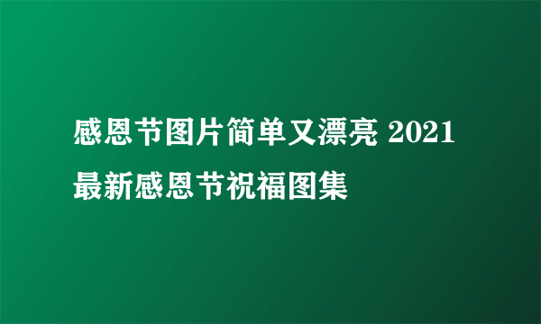 感恩节图片简单又漂亮 2021最新感恩节祝福图集