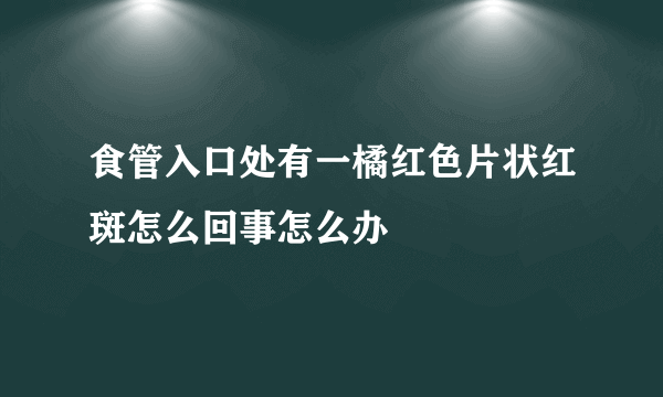 食管入口处有一橘红色片状红斑怎么回事怎么办