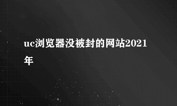 uc浏览器没被封的网站2021年