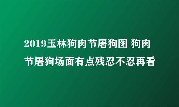 2019玉林狗肉节屠狗图 狗肉节屠狗场面有点残忍不忍再看