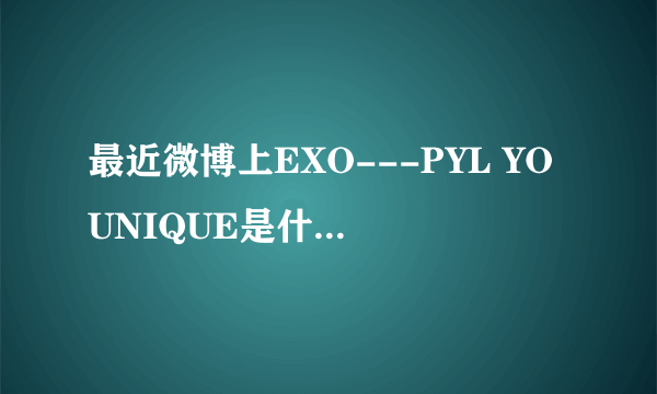 最近微博上EXO---PYL YOUNIQUE是什么意思啊?官博还说明天出MV,都是什么意思啊???