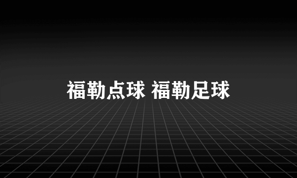 福勒点球 福勒足球