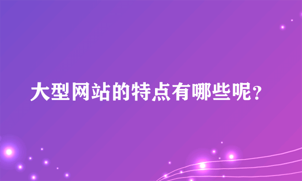 大型网站的特点有哪些呢？