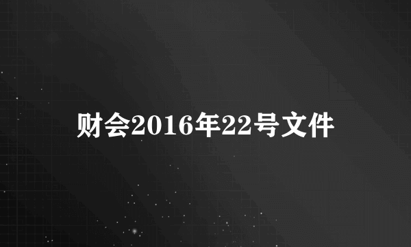 财会2016年22号文件