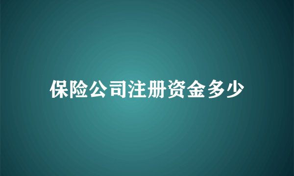 保险公司注册资金多少