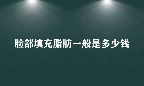 脸部填充脂肪一般是多少钱