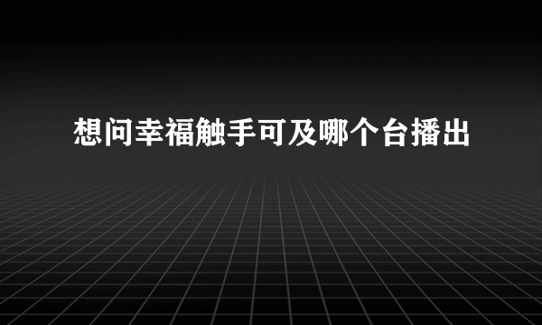 想问幸福触手可及哪个台播出