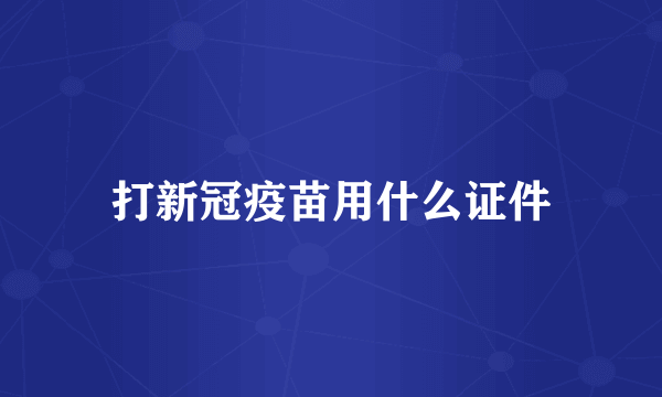 打新冠疫苗用什么证件