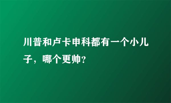 川普和卢卡申科都有一个小儿子，哪个更帅？