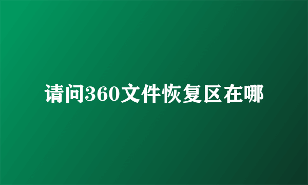 请问360文件恢复区在哪