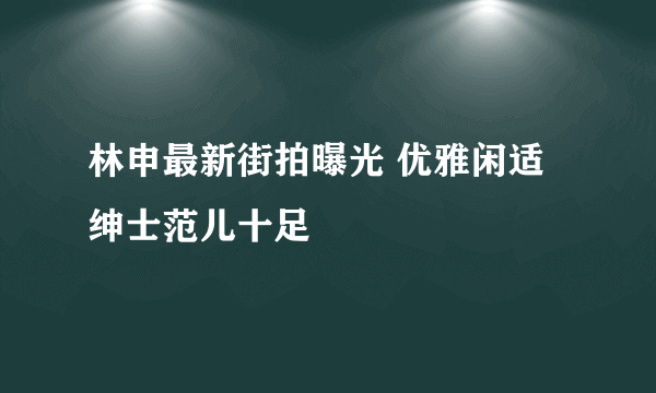 林申最新街拍曝光 优雅闲适绅士范儿十足