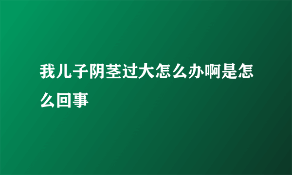 我儿子阴茎过大怎么办啊是怎么回事