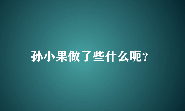 孙小果做了些什么呃？