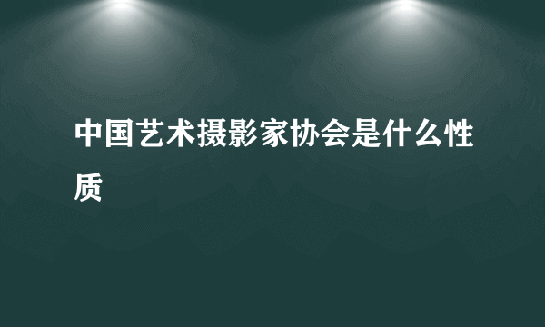 中国艺术摄影家协会是什么性质