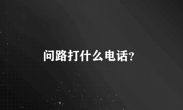 问路打什么电话？