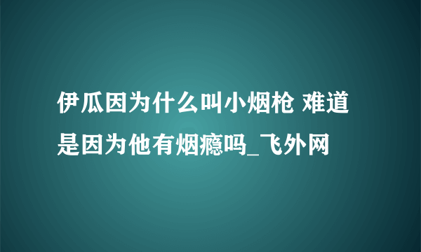 伊瓜因为什么叫小烟枪 难道是因为他有烟瘾吗_飞外网