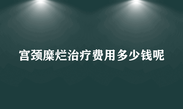 宫颈糜烂治疗费用多少钱呢