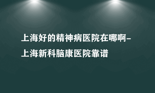 上海好的精神病医院在哪啊-上海新科脑康医院靠谱