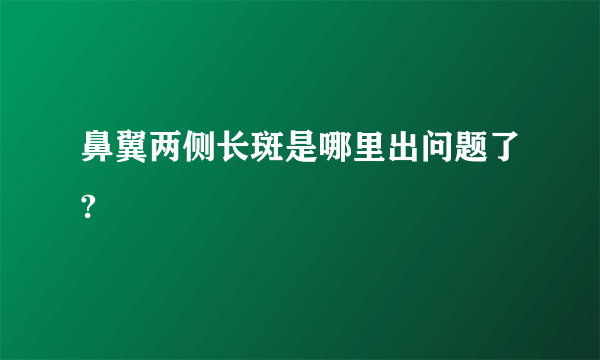 鼻翼两侧长斑是哪里出问题了?