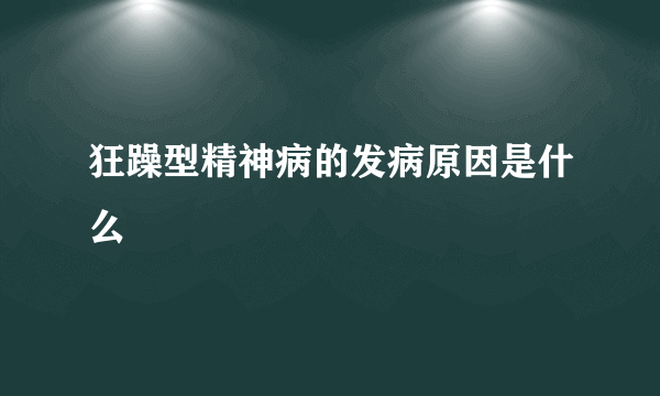 狂躁型精神病的发病原因是什么