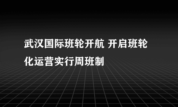 武汉国际班轮开航 开启班轮化运营实行周班制