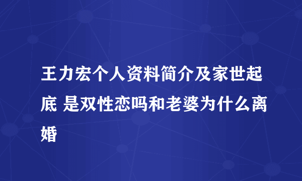 王力宏个人资料简介及家世起底 是双性恋吗和老婆为什么离婚