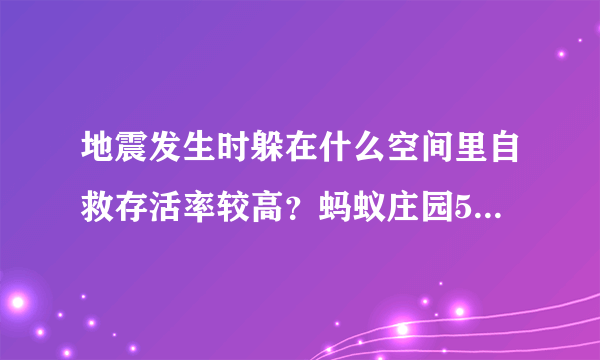 地震发生时躲在什么空间里自救存活率较高？蚂蚁庄园5.12题目答案分享[多图]