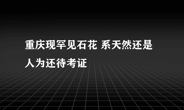 重庆现罕见石花 系天然还是人为还待考证