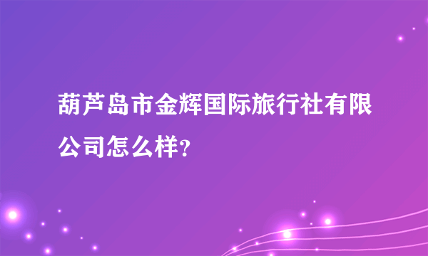 葫芦岛市金辉国际旅行社有限公司怎么样？