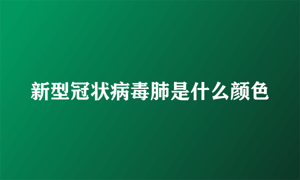 新型冠状病毒肺是什么颜色