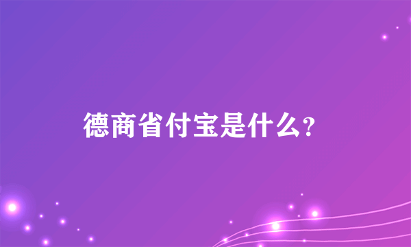 德商省付宝是什么？