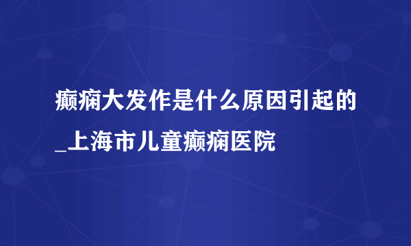 癫痫大发作是什么原因引起的_上海市儿童癫痫医院