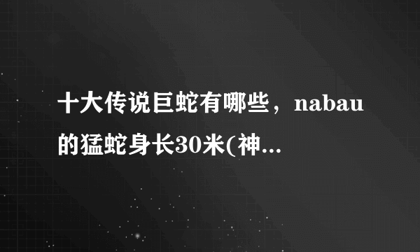 十大传说巨蛇有哪些，nabau的猛蛇身长30米(神秘恐怖)