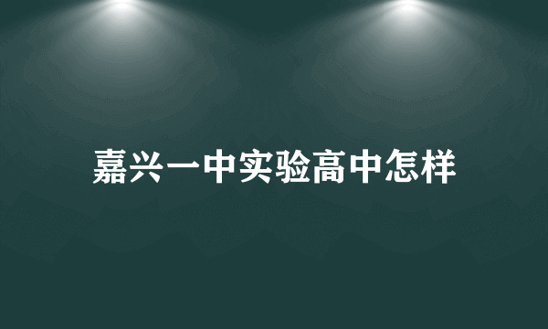 嘉兴一中实验高中怎样