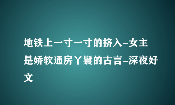 地铁上一寸一寸的挤入-女主是娇软通房丫鬟的古言-深夜好文