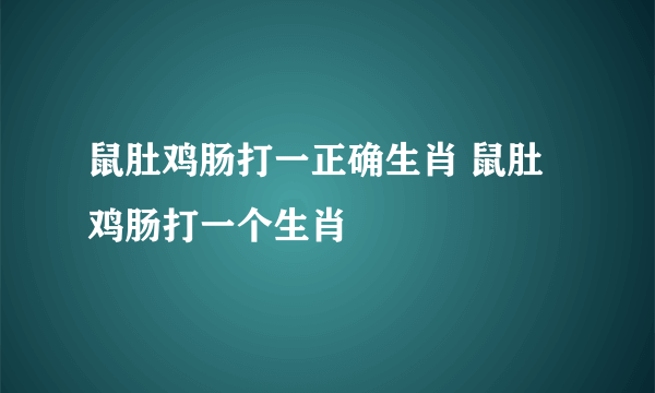 鼠肚鸡肠打一正确生肖 鼠肚鸡肠打一个生肖