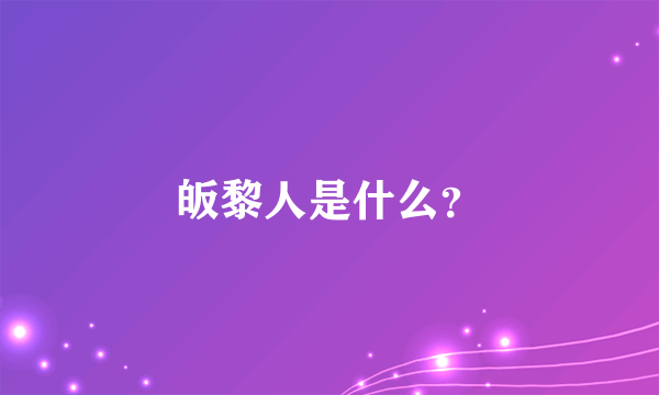 皈黎人是什么？