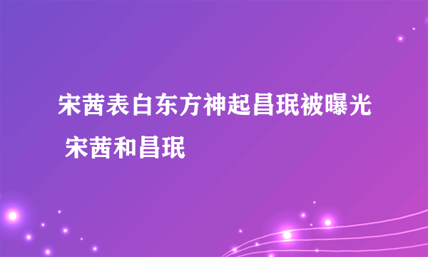 宋茜表白东方神起昌珉被曝光 宋茜和昌珉