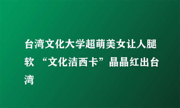 台湾文化大学超萌美女让人腿软 “文化洁西卡”晶晶红出台湾